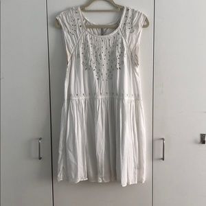 White cotton poplin dress